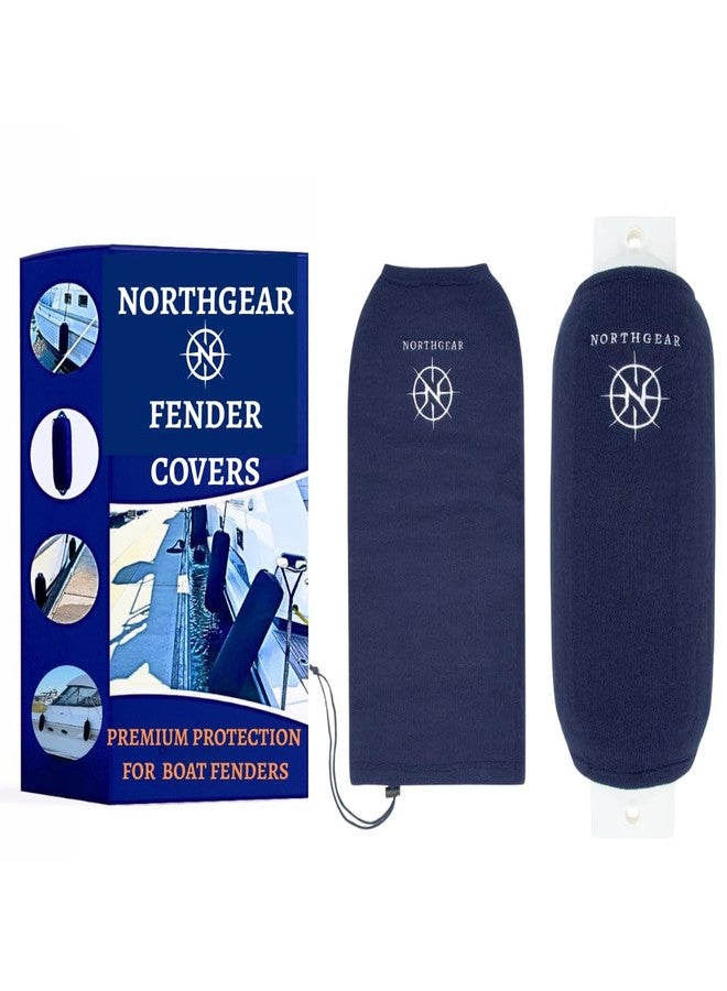 NORTHGEAR أغطية واقيات القوارب 8 × 23 بوصة، تحمي من أضرار الأشعة فوق البنفسجية وعلامات احتكاك الهيكل؛ مصنوعة من البوليستر المتين عالي الجودة، تتحمل الظروف البحرية القاسية، لون أزرق داكن - Image 1