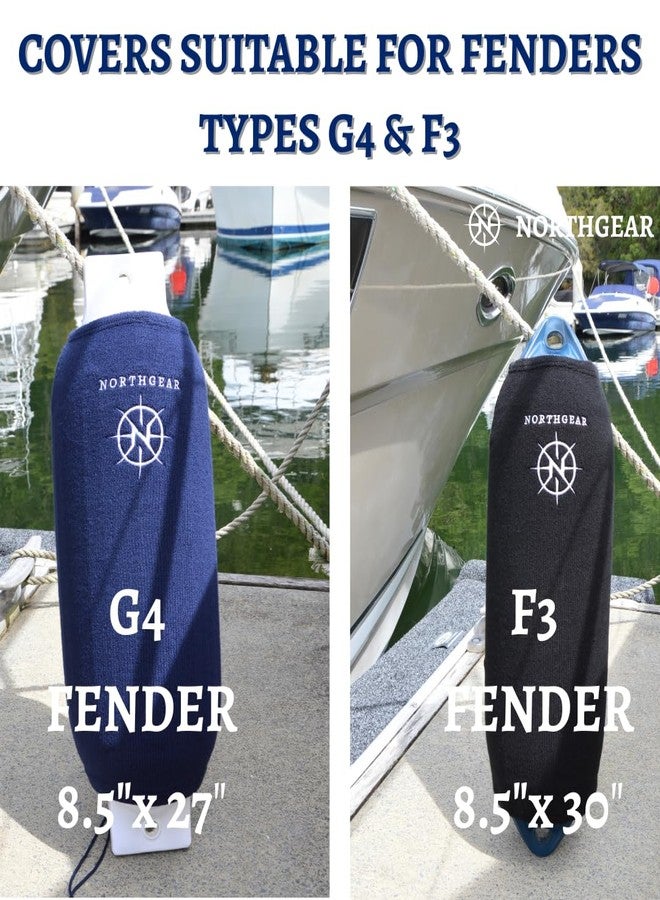 NORTHGEAR أغطية واقيات القوارب 8 × 23 بوصة، تحمي من أضرار الأشعة فوق البنفسجية وعلامات احتكاك الهيكل؛ مصنوعة من البوليستر المتين عالي الجودة، تتحمل الظروف البحرية القاسية، لون أزرق داكن - Image 4