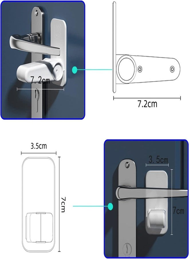 KRESHU Baby Safety Self Adhesive Door Lock Easy Installation Child Hand Proof Handle Lock ABS Plastic Door Stopper No Drilling with Minimalist Design for Children Lock Cupboard Drawers (White, 1-Pcs) - Image 3