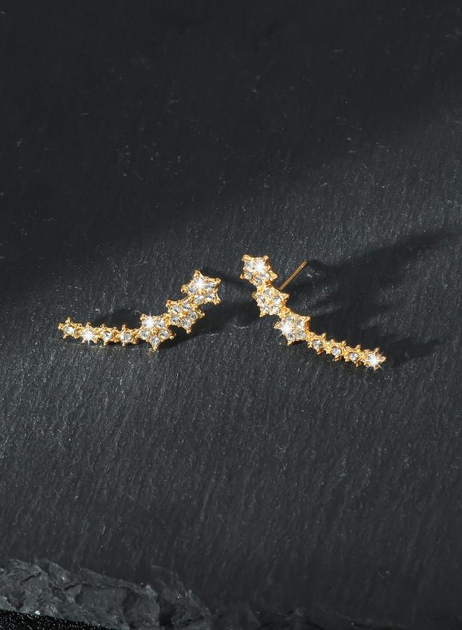 Take Two Contrast Rhinestone Embellished Earrings - Image 2