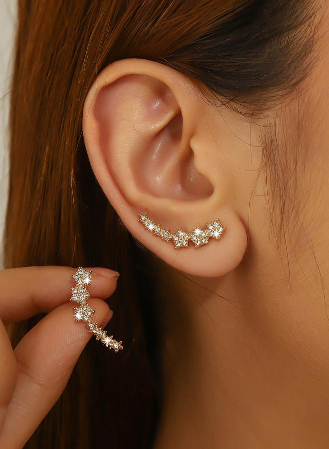 Take Two Contrast Rhinestone Embellished Earrings - Image 1