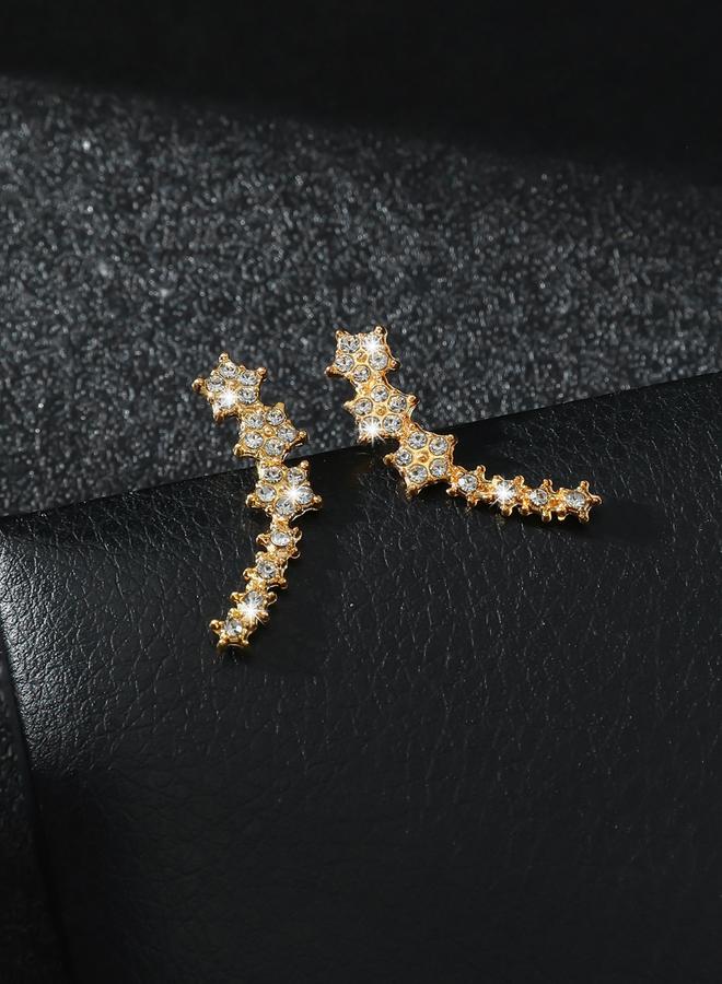 Take Two Contrast Rhinestone Embellished Earrings - Image 4