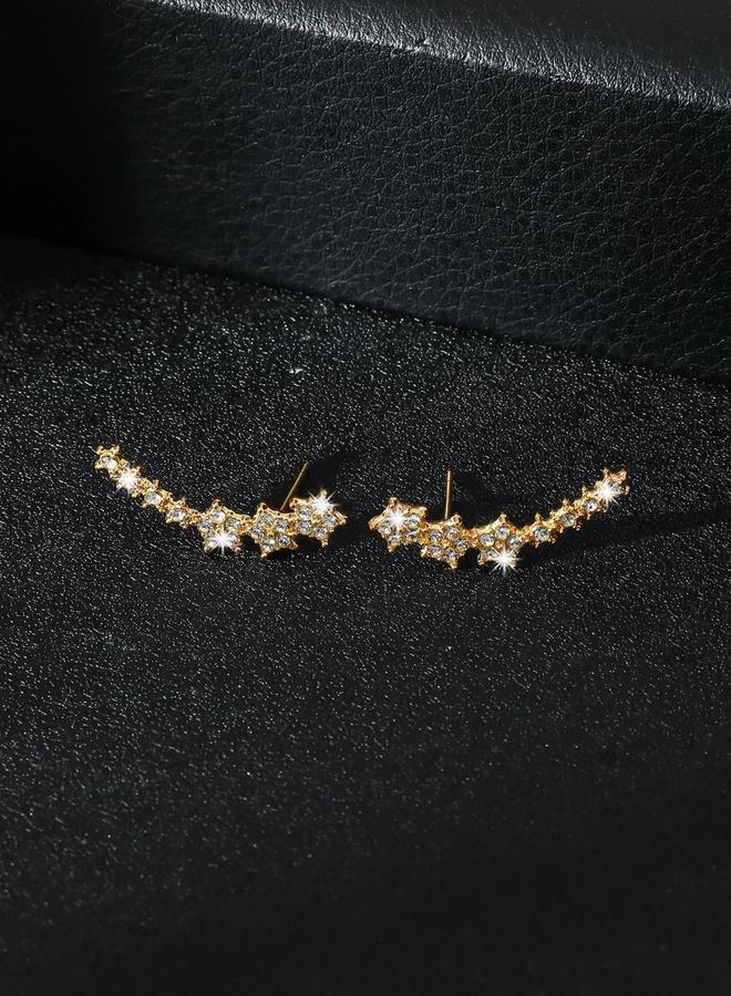 Take Two Contrast Rhinestone Embellished Earrings - Image 5
