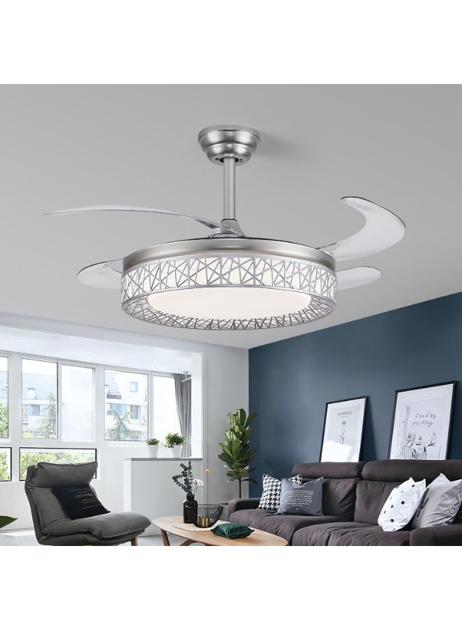 TASVORA Ceiling Fan with LED light kit | remote control | modern blade | noiseless | copper motor | dimming and color temperature adjustment | 3-speed | tricolor adjustable - Image 1