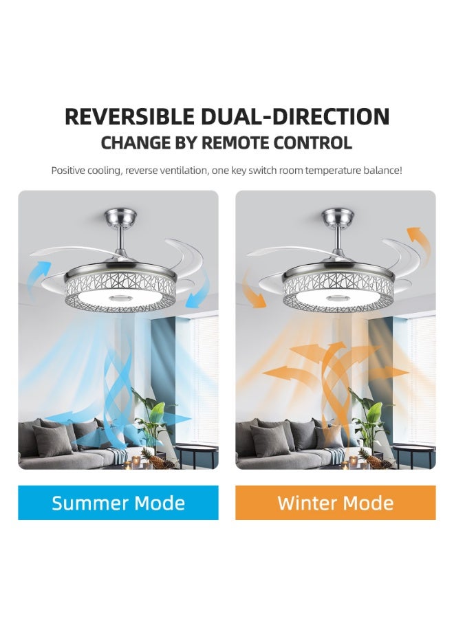 TASVORA Ceiling Fan with LED light kit | remote control | modern blade | noiseless | copper motor | dimming and color temperature adjustment | 3-speed | tricolor adjustable - Image 4