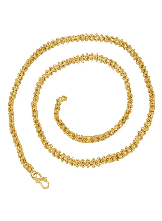 Thrillz Trendy And Fancy Round Designer Gold PLated Chain For Men & Women - Image 1