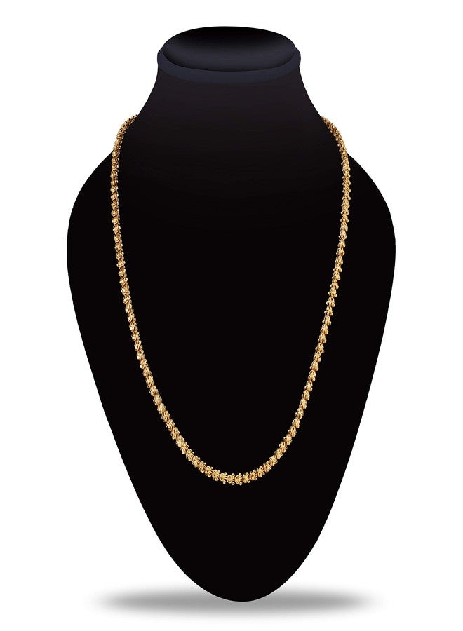 Thrillz Trendy And Fancy Round Designer Gold PLated Chain For Men & Women - Image 2