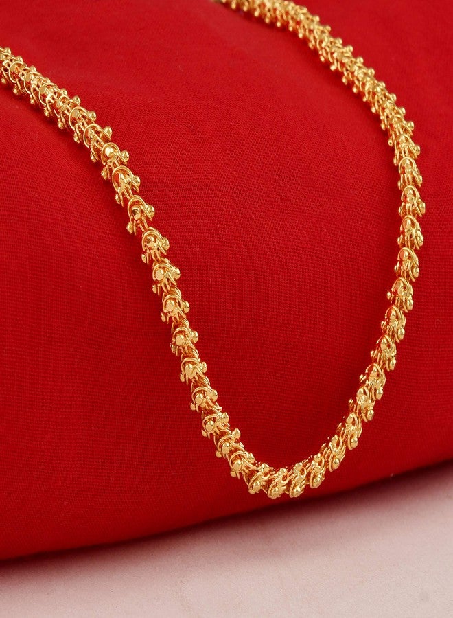 Thrillz Trendy And Fancy Round Designer Gold PLated Chain For Men & Women - Image 4