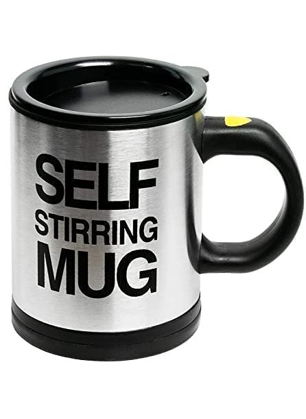 Shri RaghuviR Glow Shri RaghuviR Glow Self StirringTea Coffee Mug Cup with Lid Electric Stainless Steel Automatic Self Mixing Spinning Home Office Travel Mixer Cup Coffee Mixing Blender Coffee Cup for Kids Men  - Image 1