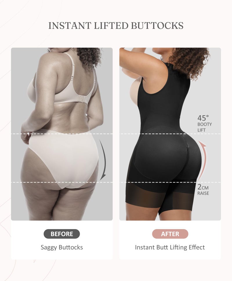 FeelinGirl Plus Size Shapewear bodysuit Faja Postparto Para Mujer Booty Lifting Surgical Fajas Compression Garment Black XX-Large - Image 3