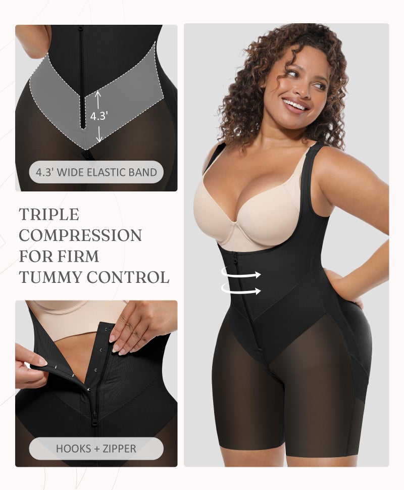 FeelinGirl Plus Size Shapewear bodysuit Faja Postparto Para Mujer Booty Lifting Surgical Fajas Compression Garment Black XX-Large - Image 2