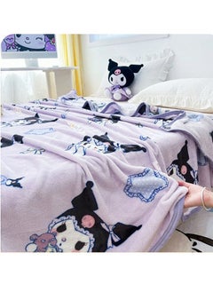 Sanrio Sanrio Kuromi cartoon pattern double-sided milk plush blanket kindergarten nap blanket multi-functional blanket (size: 100cmX150cm)  - Image 5