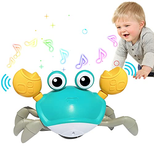 PULASIDO Baby Toys Crawling Crab Infant Tummy Time Toys 3 4 5 6 7 8 9 10 11 12 Baby Toys 612 1218 Months Lightup Musical Walking Sensory Induction Crabs Interactive Toddler 1st Boys Girls Birthday Gifts - Image 1