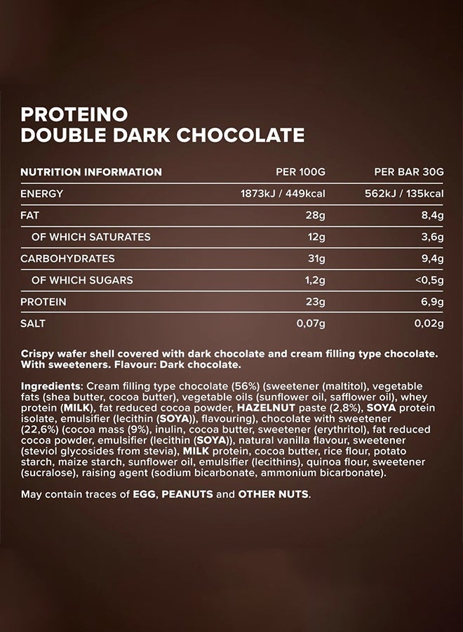IRONMAXX PROTEINO | 12 x 30g | Double Dark Chocolate Flavour,  Low Sugar Wafer Protein Bar | Gluten-Free - Image 5