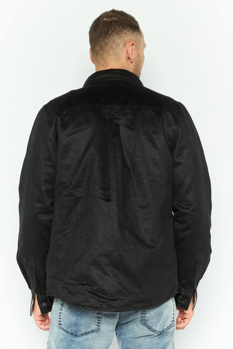 Silver Jeans Co Men Solid Shirt Jacket, Black  - Image 4
