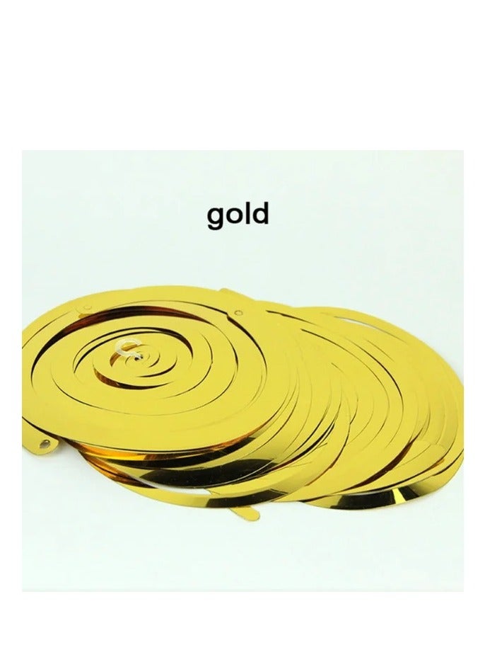 12PCS Gold Single Spiral PVC Hanging Party Ornament For Ramadan Party Eid Mubarka Happy New Year Wedding Birthday Party Decoration - Image 5