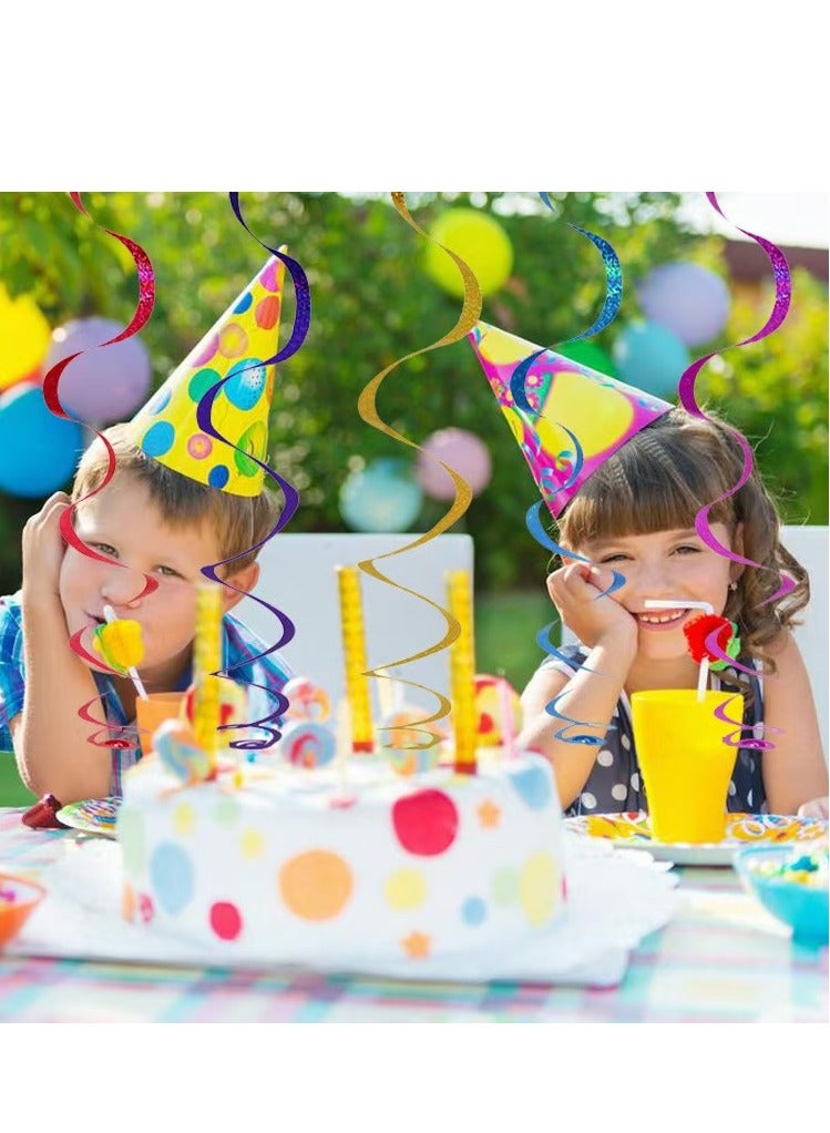 12PCS Gold Single Spiral PVC Hanging Party Ornament For Ramadan Party Eid Mubarka Happy New Year Wedding Birthday Party Decoration - Image 2