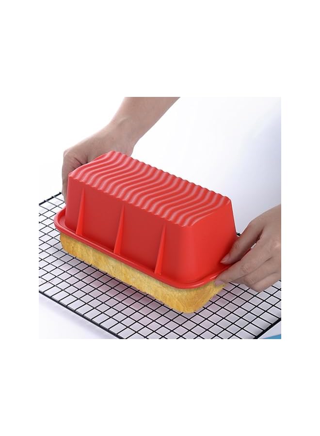 S-TOP 2 Pack Silicone Bread and Loaf Pans, Non-stick Bread Loaf Pans, Flexible Silicone Baking Molds for Breads, Cakes, Meatloaf, Brownies, BPA Free & Oven Safe & Dishwasher Safe (25.5 x 13 x 7cm) - Image 4
