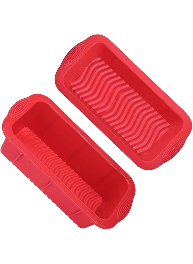 S-TOP 2 Pack Silicone Bread and Loaf Pans, Non-stick Bread Loaf Pans, Flexible Silicone Baking Molds for Breads, Cakes, Meatloaf, Brownies, BPA Free & Oven Safe & Dishwasher Safe (25.5 x 13 x 7cm) - Image 1
