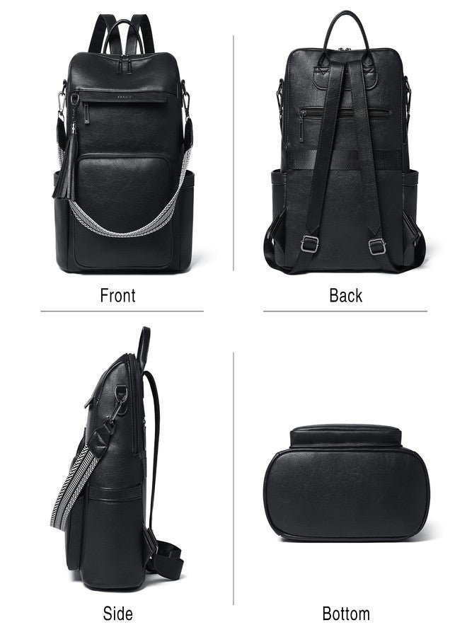 Shrrie Vegan Leather Backpack for Women Backpack Purse 14 inch Laptop Backpack for College Travel Work - Image 5
