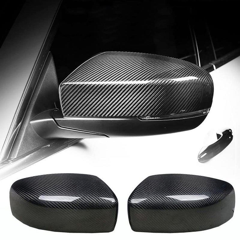 MCARCAR KIT Mirror Cover fits Maserati Quattroporte Ghibli S Q4 GTS Sedan 20142017 Real Dry Carbon Fiber Addon Rearview Side Rearview Mirror Caps Car Exterior Outside Shell