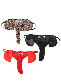 KASTWAVE Men Lingerie G-String Low-Waistline T-Back Thongs Underwear Elephant Pants Briefs Bottom (3 PCS, One Size)  - Image 1