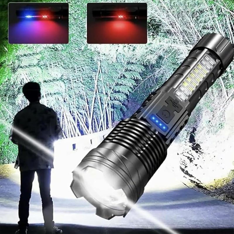 2024 Upgraded A70 Tactical LED Flashlight Rechargeable Waterproof Portable For Outdoor Camping 3pcs - Image 4