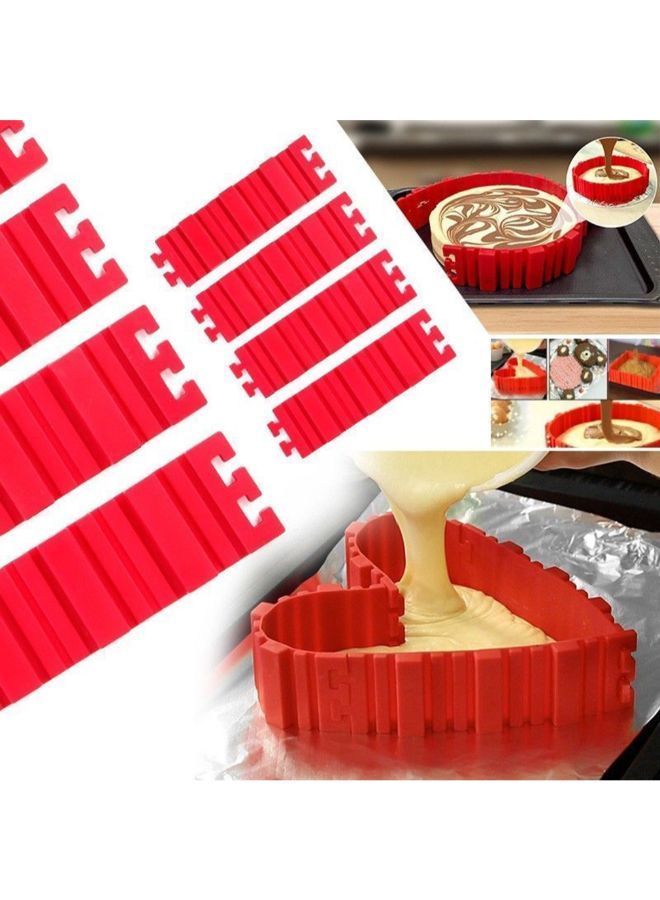 NIBEMINENT 4-Piece Silicone Cake Mold Red 19 x 5.5centimeter - Image 2
