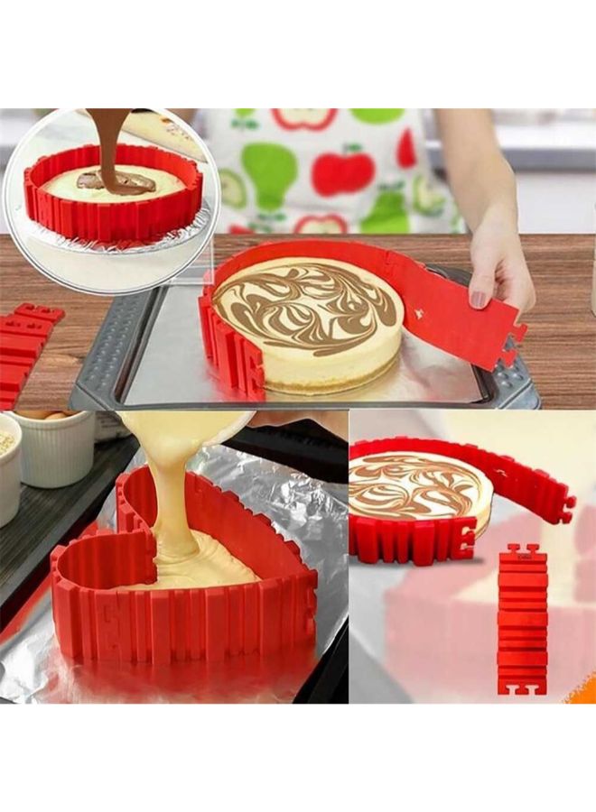 NIBEMINENT 4-Piece Silicone Cake Mold Red 19 x 5.5centimeter - Image 5