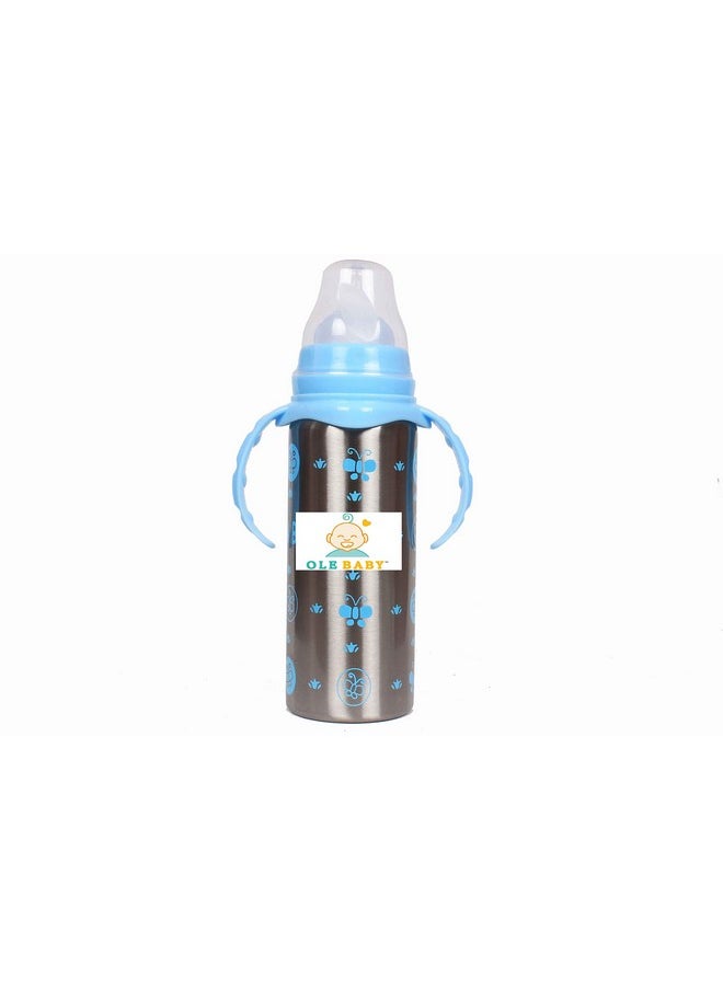 Ole Baby Kids Multifunctional 3 In 1 Stainless Steel Feeding Bottle - 240Ml Pack Of 3 