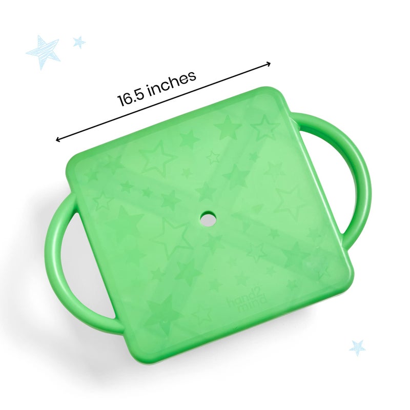 hand2mind Green Indoor Scooter Board with Handles, Floor Scooter, Sit Down Scooter, Gym Activities for Kids, Indoor Recess Games, Sport Scooters, Physical Education Equipment, Gross Motor Toys - Image 2