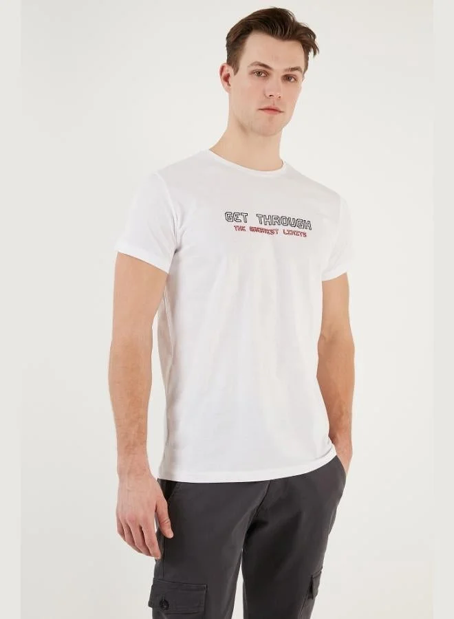 بوراتي تيشيرت رجالي قطن % بقصة ضيقة وطبعة بوراتي