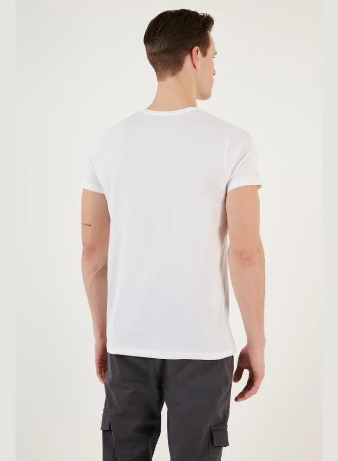 Buratti  Buratti Printed Crew Neck 100% Cotton Slim Fit T Shirt Men's T SHIRT 541GET for Men | Best Price UAE