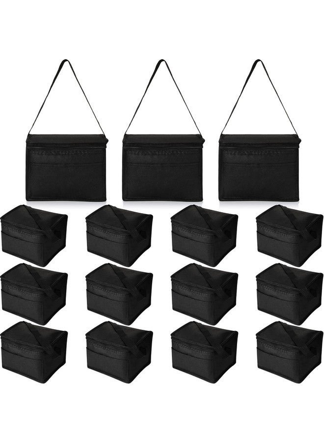Nuogo Nuogo 15 Pack Insulated Lunch Bags Bulk, Reusable Cooler Boxes, Leakproof Lunch Boxes Set, Waterproof Thermal Coolers, Insulated Beverage Bag for Women Men Work School Picnic Beach(Black)  - Image 1