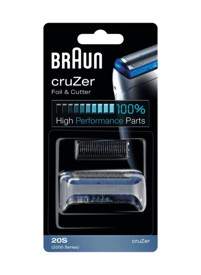 BRAUN Cruzer Foil And Cutter, 2000 Series Replacement Pack Silver. For Cruzer - 20 S