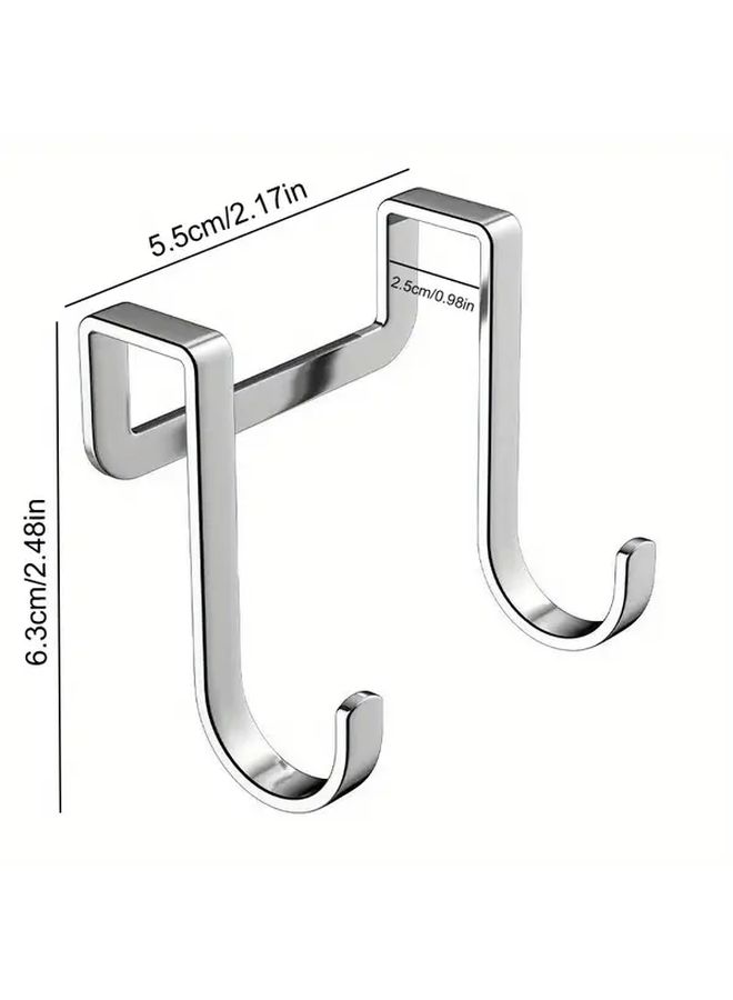 Stainless Steel Door Hooks No Drilling Silvery 10pcs For Kitchen Bathroom Cabinet - Image 2