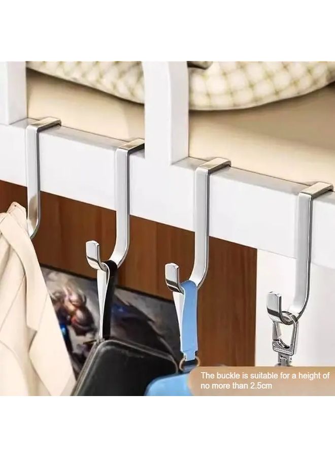 Stainless Steel Door Hooks No Drilling Silvery 10pcs For Kitchen Bathroom Cabinet - Image 3