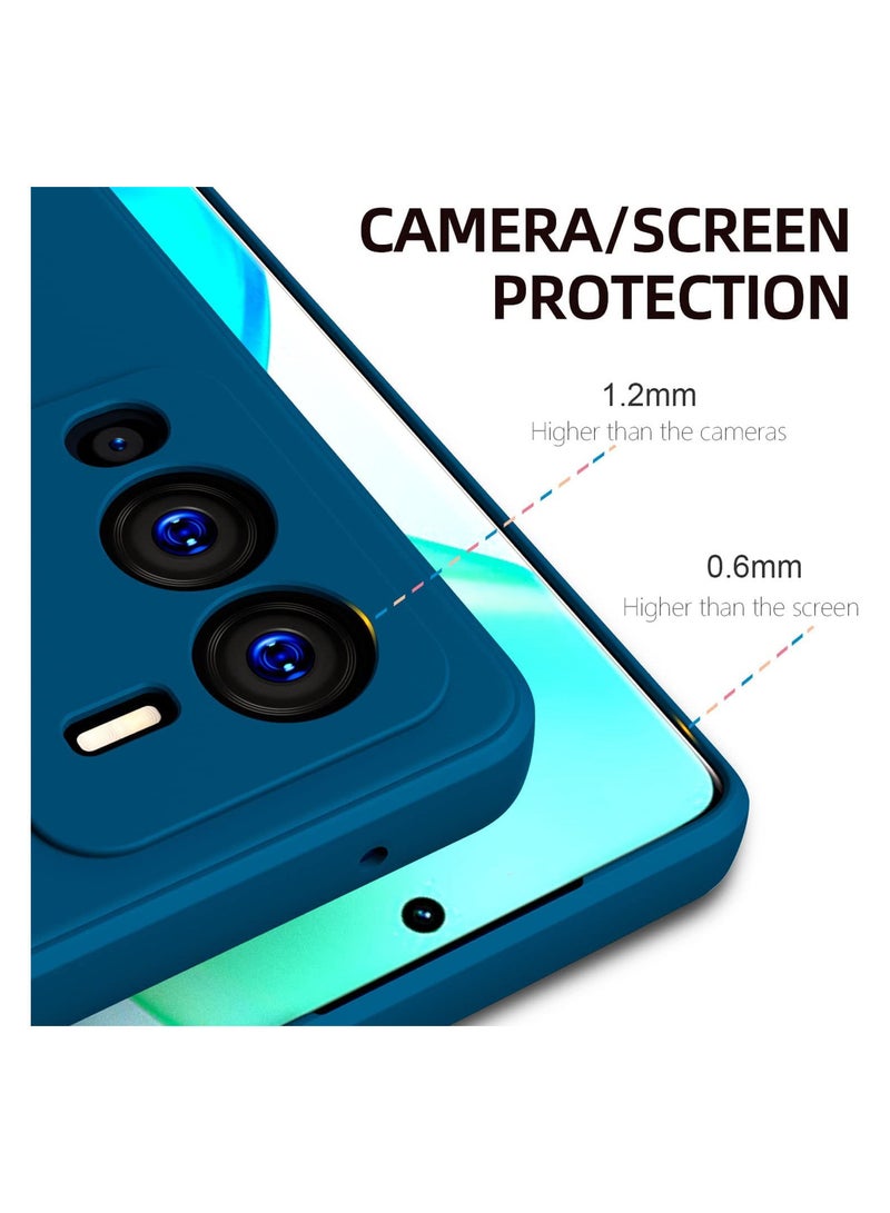 غطاء TPU رفيع مع حماية للكاميرا ومضاد للخدش ومرن لهاتف Vivo V25 Pro باللون الأزرق - Image 2