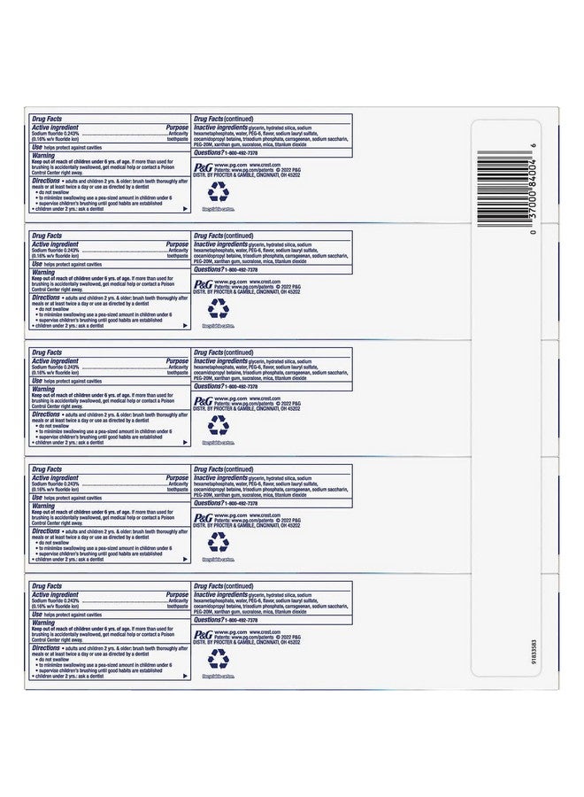 Crest 3D White Advanced Whitening Toothpaste 5.2 Oz (Pack Of 5) - Image 4