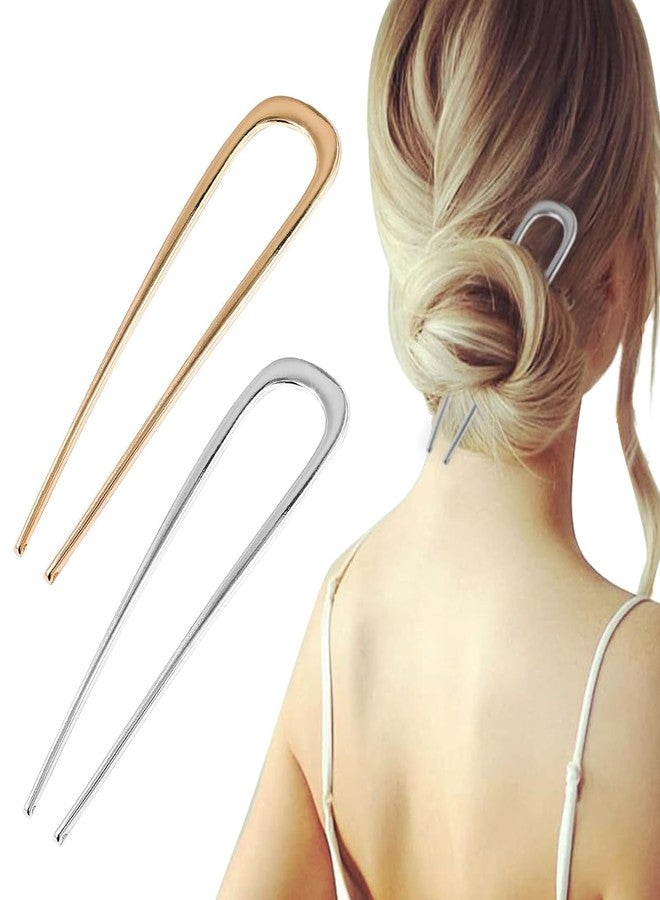 BIG BOX 2pcs Hair Sticks Vintage Metal Hair Pins Moon Elegant Hair Chopsticks U Shaped Headdress Hair Styling Accessories for Woman Girls - Image 4