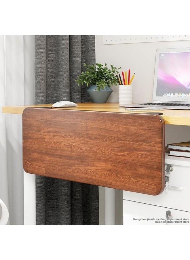 Desktop Extension Hand Support Computer Desk Desk Side Table Board Bracket Keyboard Dormitory Station Board Widened Folding Extension-Pattern:Black Bracket + Log 40*20*1.2  - Image 5