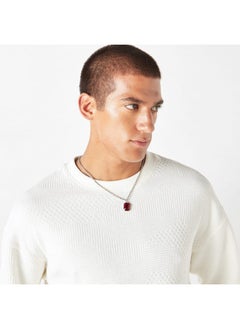 Iconic Iconic Textured Sweatshirt with Long Sleeves  - Image 4