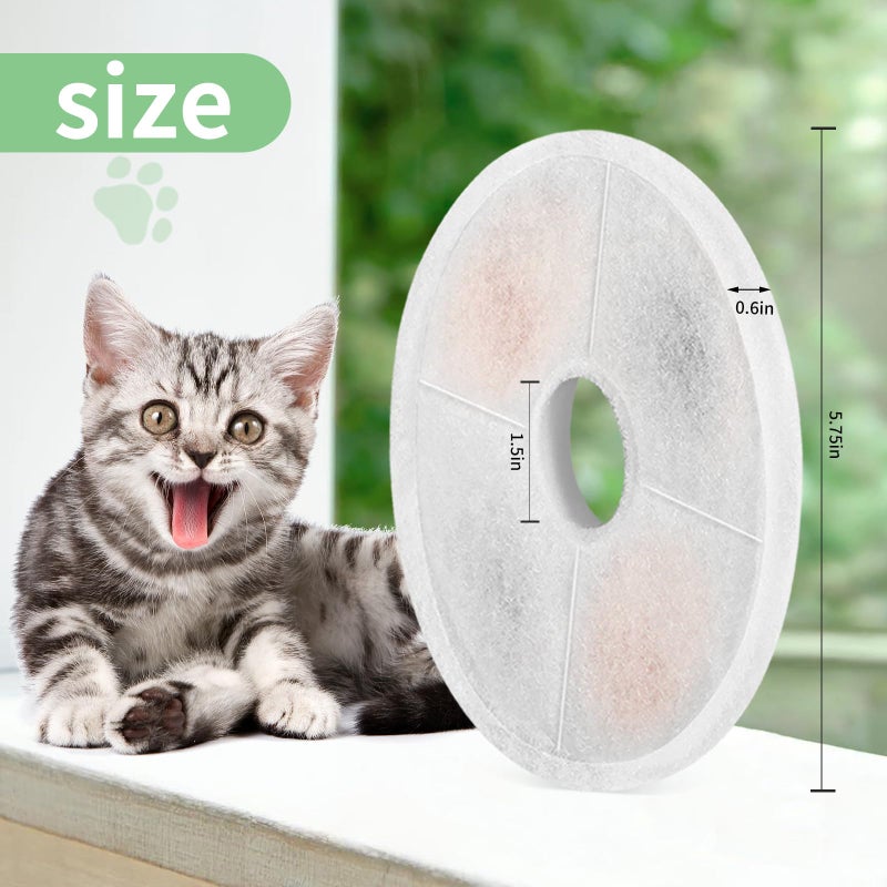 Porens 6 Pack Cat Water Fountain Replacement Filters Fit for 3L Flower Water Dispenser Automatic Pet Dog Cat Fountain Filter - Image 3