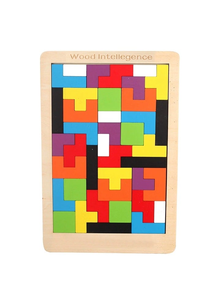 Children's Early Learning Puzzle Tetris Puzzle Plus Blocks - Image 1