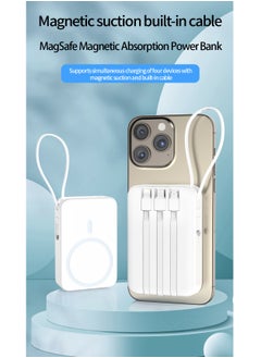 VIWTEC Magnetic Power Bank 10000mAh [3-in-1 Built-in Cables] - Wireless Fast Charging Battery Pack for iPhone16/15/14/13/12, Airplane Safe Portable Charger  - Image 3