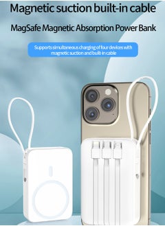 VIWTEC Magnetic Power Bank 10000mAh [3-in-1 Built-in Cables] - Wireless Fast Charging Battery Pack for iPhone16/15/14/13/12, Airplane Safe Portable Charger  - Image 4