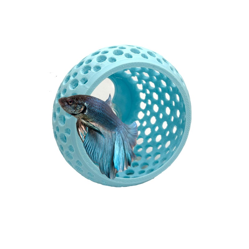 CTWPets Betta Bulb Hide 2.0 | Betta Rest Fish Tank Ornament Large | Aquarium Cave with Suction Cup for Small Fish Tank, Betta Habitat, Shrimp Hideout, Aquatic Decor Large (Cotton Candy Blue) - Image 1