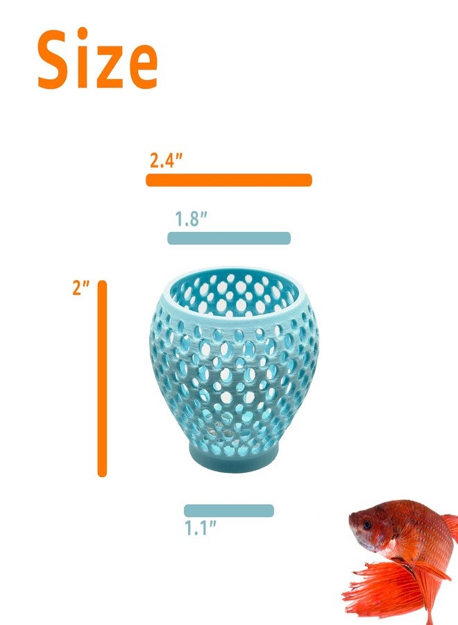 CTWPets Betta Bulb Hide 2.0 | Betta Rest Fish Tank Ornament Large | Aquarium Cave with Suction Cup for Small Fish Tank, Betta Habitat, Shrimp Hideout, Aquatic Decor Large (Cotton Candy Blue) - Image 5
