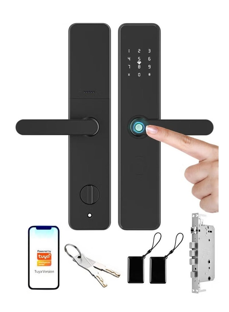 Sharpdo Fingerprint Smart Lock – Keyless Entry Door Lock with Tuya App, Fingerprint, Password & Key Access - Image 1