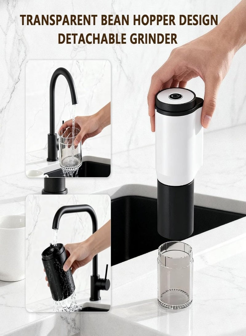مطحنة قهوة كهربائية، شفرات طحن خزفية، إعدادات طحن قابلة للتعديل لحبوب القهوة/الحبوب، مطحنة قهوة محمولة للاستخدام المنزلي والتخييم والسفر - Image 4